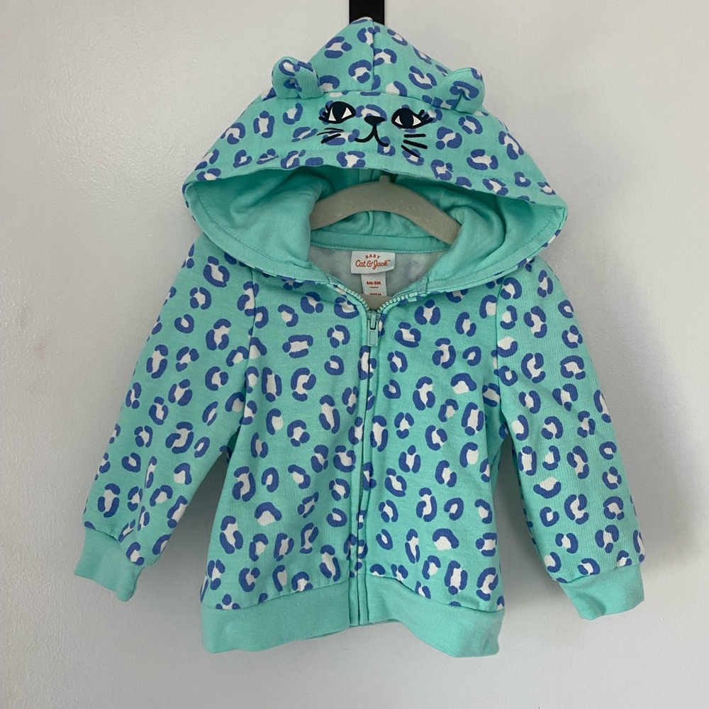 Leopard Mint Full Zip Hoodie